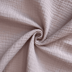 Ткань Муслин Жатый (Ширина 1,4м), цвет Пыльно-Розовый (на отрез) в Мурманске
