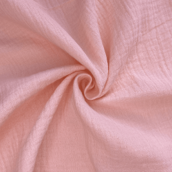 Ткань Муслин Жатый (Ширина 1,4м), цвет Нежно-Розовый (на отрез) в Мурманске
