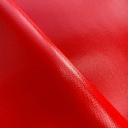 Ткань ПВХ 600 гр/м2 плотная (Ширина 1,5м), цвет Красный (на отрез) в Мурманске