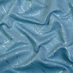Ткань Блэкаут для штор светозатемняющая 75% &quot;Ледовое тиснение, Голубой&quot; (на отрез)  в Мурманске