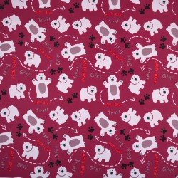 Ткань Oxford 600D PU (Ширина 1,48м), принт &quot;Белые мишки&quot; (на отрез) в Мурманске