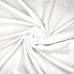 Ткань Флис Односторонний 130 гр/м2 (Ширина 150см), цвет Белый (на отрез) в Мурманске