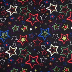 Ткань Oxford 600D PU (Ширина 1,48м), принт &quot;Звезды на черном&quot; (на отрез) в Мурманске