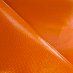 Ткань ПВХ 450 гр/м2 (Ширина 1,6м), цвет Оранжевый (на отрез) в Мурманске