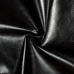 Ткань Дерматин (Кожзам) для мебели (Ширина 138см), цвет Черный (на отрез) в Мурманске