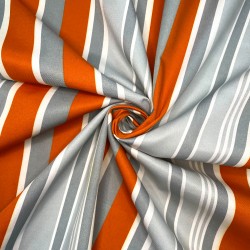 Ткань уцененная &quot;Престиж&quot; (Водоотталкивающая) (Ширина 1,48м), Серо-Оранжевая полоса (на отрез) в Мурманске
