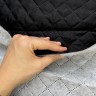 Стеганая подкладочная ткань с синтепоном (100гр/м2), цвет Черный (на отрез)