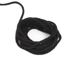 Шнур для одежды тип 2, цвет Чёрный (плетено-вязаный/полиэфир) в Мурманске