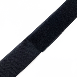 Контактная лента 40мм (38мм) цвет Черный (велькро-липучка, на отрез)  в Мурманске